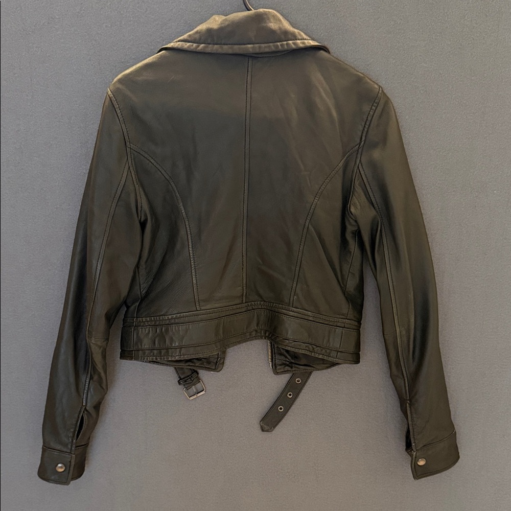 Express Black Leather Moto Jacket - Picture 3 of 3